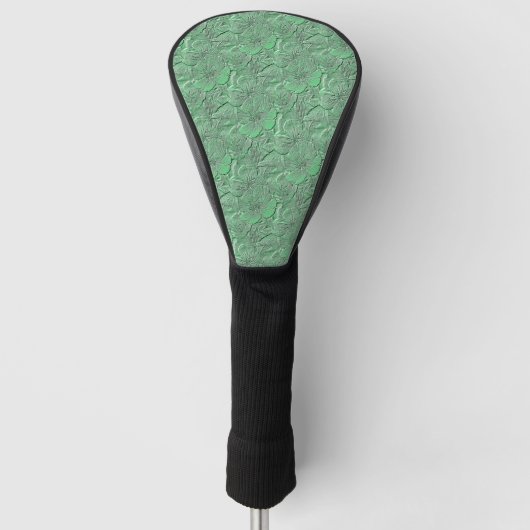 Green Daisy Blume Naturkunstmuster Golf Headcover (Vorderseite)