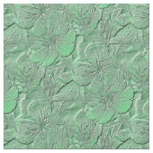 Green Daisy Blume Naturkunstmuster Stoff (Nahaufnahme)
