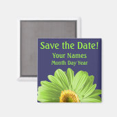 Green Daisy Blume Save the Date kundenspezifisch Magnet (Vorderseite/Rückseite)