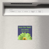 Green Daisy Blume Save the Date kundenspezifisch Magnet (In Situ (Geschirrspüler))