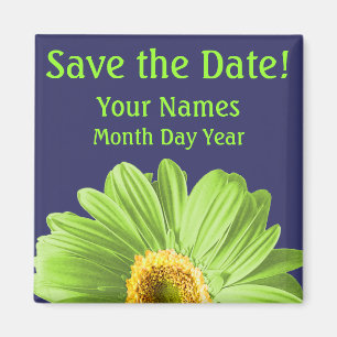 Green Daisy Blume Save the Date kundenspezifisch Magnet