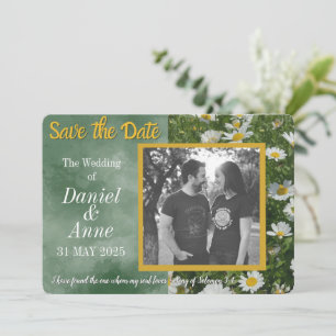 Green Daisy Christlich Save the Date Card