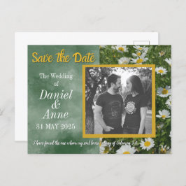 Green Daisy Christlich Save the Date Postcard Ankündigungspostkarte