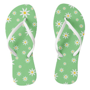 Green Daisy Flip Flops Badesandalen