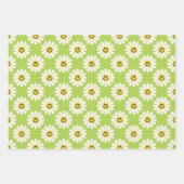 Green Daisy Floral Stripes Polka Dot Geschenkpapier Set (Vorderseite)
