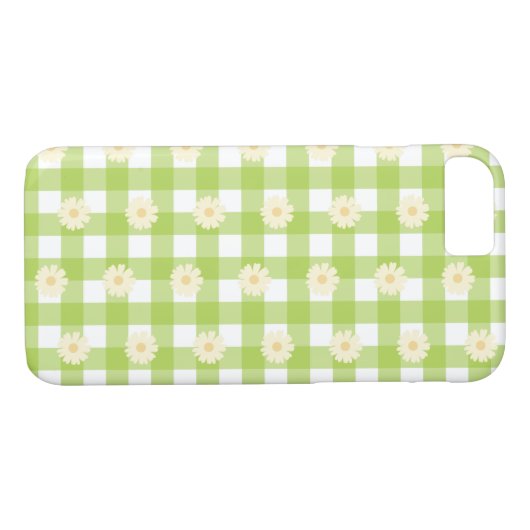 Green Daisy Gingham Pattern Case-Mate iPhone Hülle (Rückseite (Horizontal))