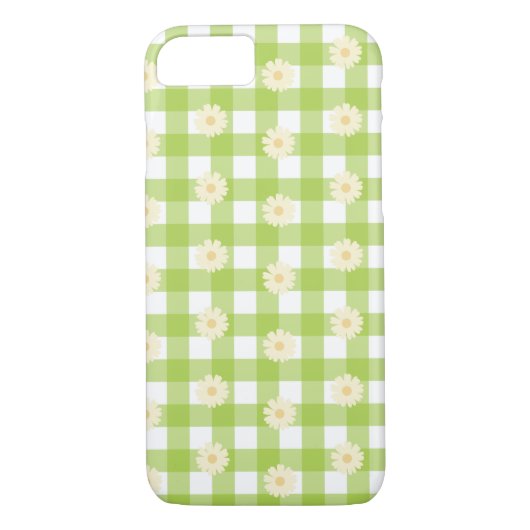 Green Daisy Gingham Pattern Case-Mate iPhone Hülle (Rückseite)