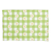 Green Daisy Gingham Pattern Kissenbezug (Vorderseite-Links)