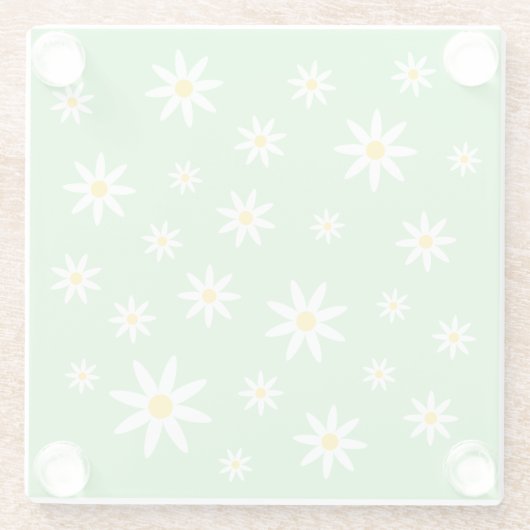 Green Daisy Glass Untersetzer (Rückseite)