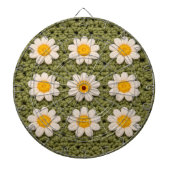 Green Daisy Granny Square Crochet Pattern Floral Dartscheibe (vorne)