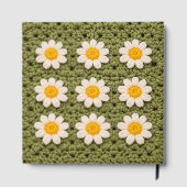 Green Daisy Granny Square Crochet Pattern Floral Gästebuch (Rückseite)