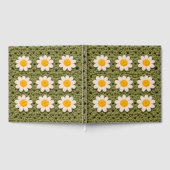Green Daisy Granny Square Crochet Pattern Floral Gästebuch (Voll)