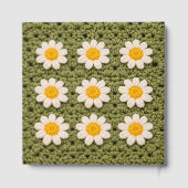 Green Daisy Granny Square Crochet Pattern Floral Gästebuch (Rückseite)