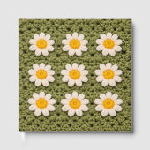 Green Daisy Granny Square Crochet Pattern Floral Gästebuch (Vorderseite)