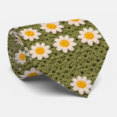 Green Daisy Granny Square Crochet Pattern Floral R Krawatte (Gerollt)