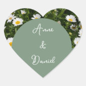 Green Daisy Herz-Aufkleber (Vorderseite)