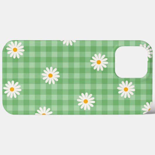 Green Daisy Kariert Gingham Karo Blume Pattern Case-Mate iPhone Hülle (Rückseite (Horizontal))