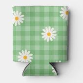 Green Daisy Kariert Gingham Karo Blume Pattern Dosenkühler (Vorderseite)