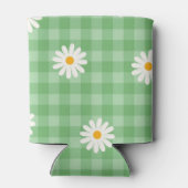 Green Daisy Kariert Gingham Karo Blume Pattern Dosenkühler (Rückseite)