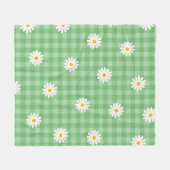Green Daisy Kariert Gingham Karo Blume Pattern Fleecedecke (Vorderseite (Horizontal))