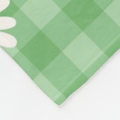 Green Daisy Kariert Gingham Karo Blume Pattern Fleecedecke (Ecke)