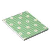Green Daisy Kariert Gingham Karo Blume Pattern Notizblock (angewinkelt)