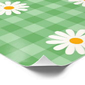 Green Daisy Kariert Gingham Karo Blume Pattern Poster (Ecke)