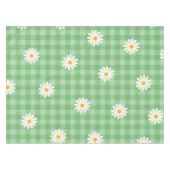 Green Daisy Kariert Gingham Karo Blume Pattern Tischdecke (Vorderseite (Horizontal))