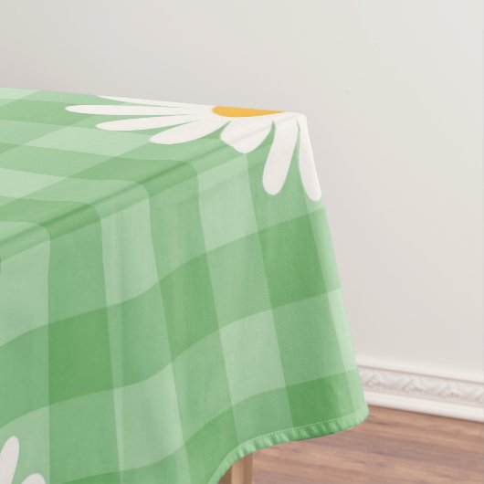 Green Daisy Kariert Gingham Karo Blume Pattern Tischdecke (Beispiel)