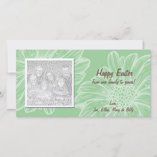 Green Daisy Osterfoto Karten (Vorderseite)