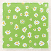 Green Daisy Pattern Untersetzer (Vorderseite)