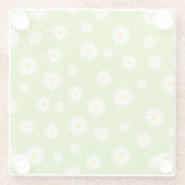 Green Daisy Pattern Untersetzer (Rückseite)
