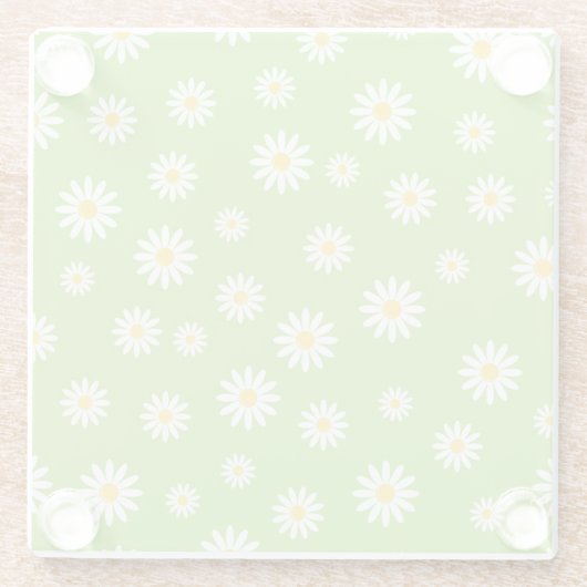 Green Daisy Pattern Untersetzer (Rückseite)