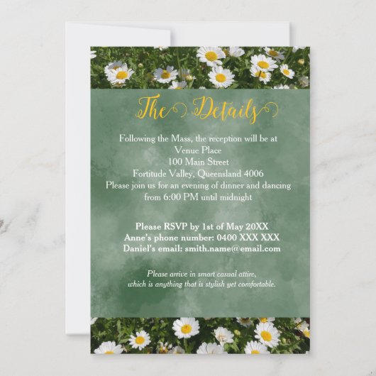 Green Daisy Portrait Details Karte (Vorderseite)