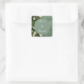 Green Daisy Quadratischer Aufkleber (Tasche)