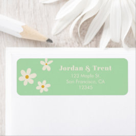 Green Daisy Return Address Label