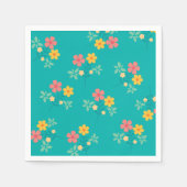 Green Daisy Vintag Bouquet Pattern Serviette (Vorderseite)