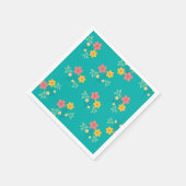 Green Daisy Vintag Bouquet Pattern Serviette (Ecke)