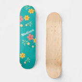 Green Daisy Vintag Bouquet Pattern Skateboard (Vorderseite)