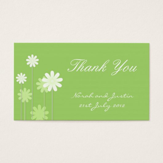Green Daisy Wedding Danke-Card (Vorderseite)