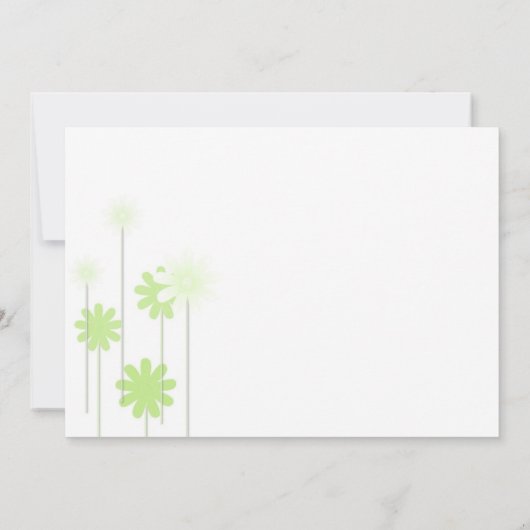 Green Daisy Wedding Einladung (Rückseite)