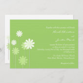 Green Daisy Wedding Einladung (Vorne/Hinten)
