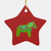 Green Dala Horse # 6 Sterne Ornament (Hinten)