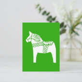 Green Dala Horse Postkarte (Stehend Vorderseite)