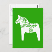 Green Dala Horse Postkarte (Vorne/Hinten)