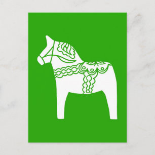 Green Dala Horse Postkarte
