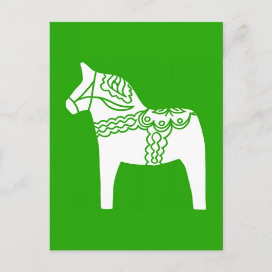 Green Dala Horse Postkarte (Vorderseite)
