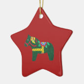 Green Dala Horse Star Ornament (Links)