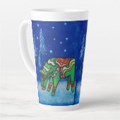 Green Dala Horse Whimsical Art Milchtasse (Linke Ecke)