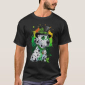 Green Dalmatian shamrock on St Patricks Day Dalmat T-Shirt (Vorderseite)